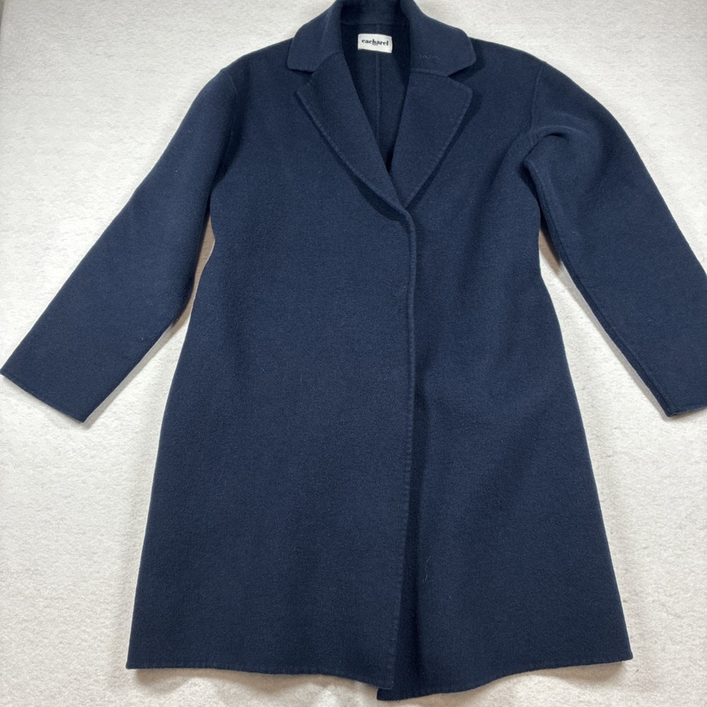 CACHAREL Paris Wool Navy Coat Womens XS-S Luxury
